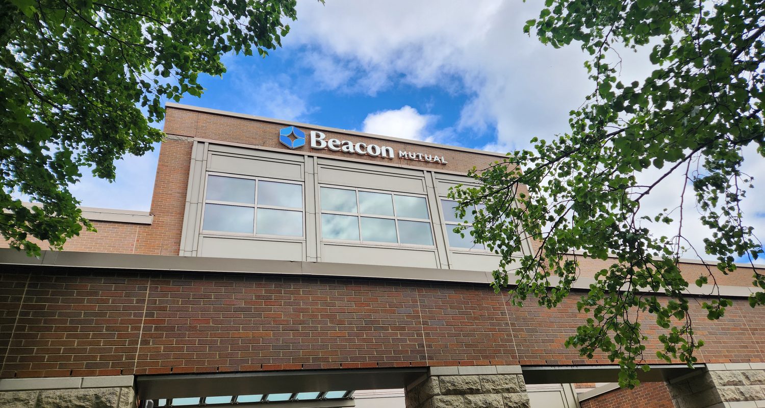 Beacon Mutual facility outside sign on building