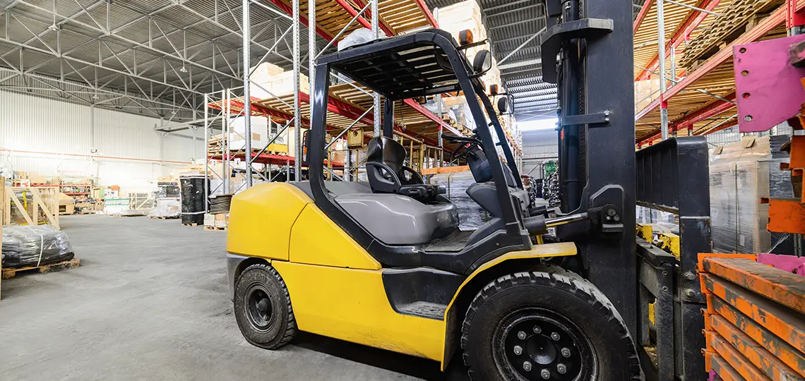 forklift in warehouse