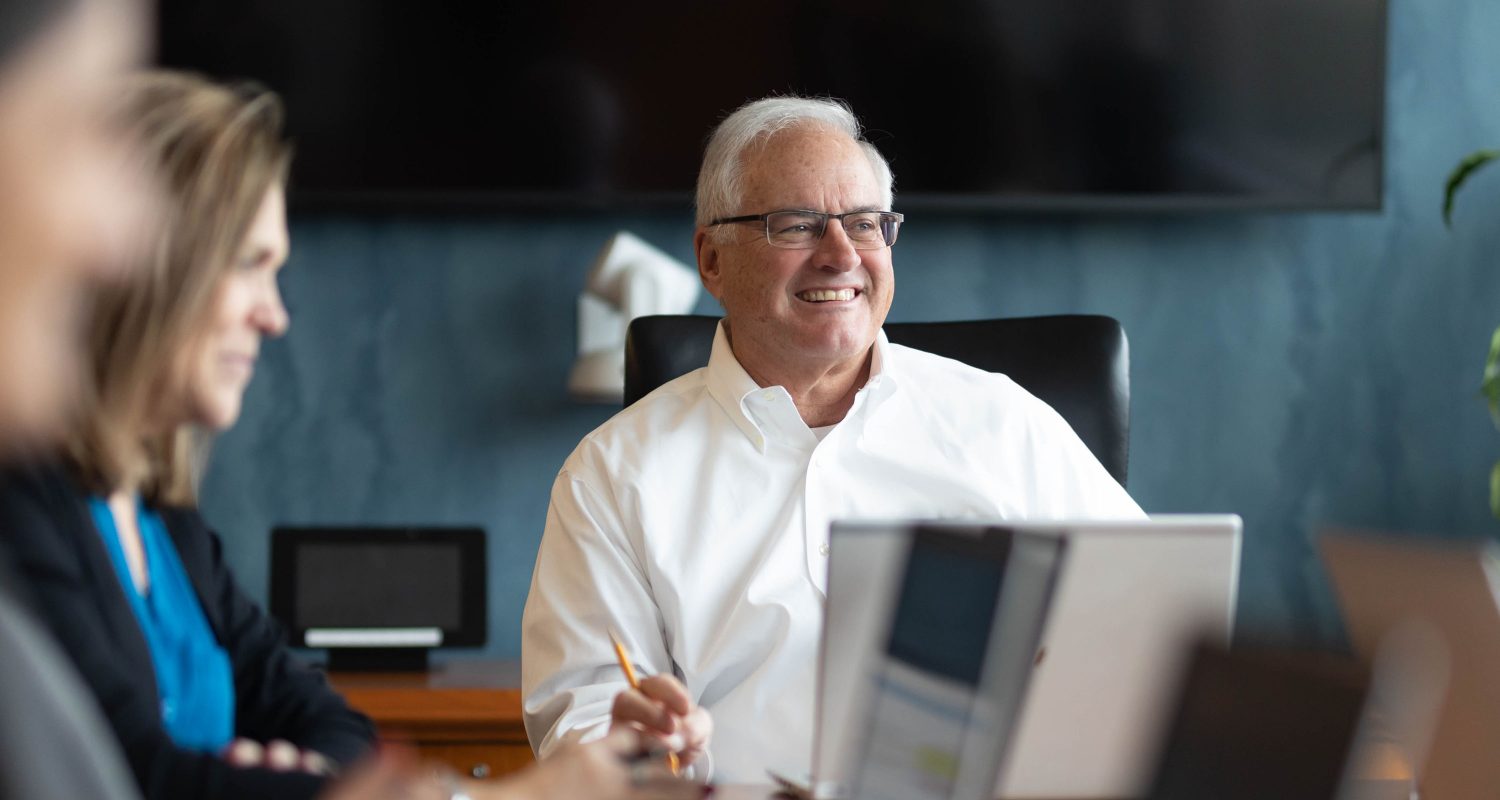 Man working in board room