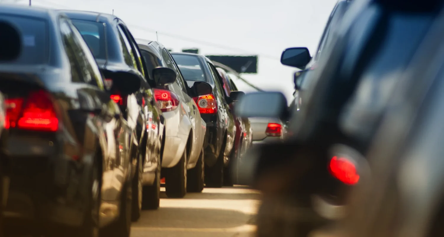 traffic with break lights on